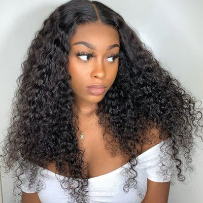 5x5 HD Curly Lace Closure Wig Human Hair For Women Pre Plucked Curly Human Hair with Baby Hair Invisible Swiss Lace Wig