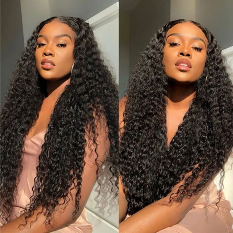 5x5 HD Curly Lace Closure Wig Human Hair For Women Pre Plucked Curly Human Hair with Baby Hair Invisible Swiss Lace Wig