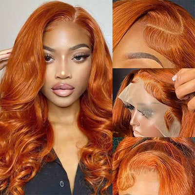 Ginger Bob Wig Glueless Lace Front Human Hair Body Wave Bob Pre Plucked Short Cut Virgin Hair Lace Wig