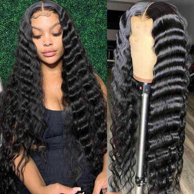 13x4/13x6 Lace Frontal Wigs Loose Deep Wave Human Hair Head Scarf Human Hair Wig