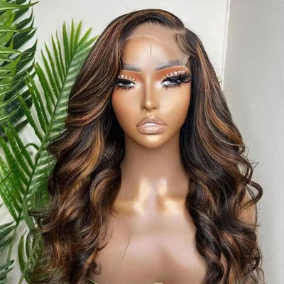 Honey Blonde Highlight Wig 5x5 HD Closure Wig Body Wave Human Hair Wig Upgradeuhair