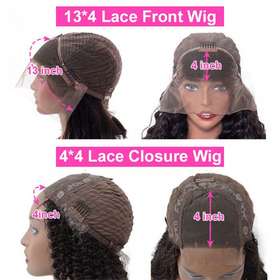 Buy 1 Get 1 Free: Buy 4x4 Lace Closure Wig Curly Bob Get  Deep Wave 13x4 Lace Frotnal Wig For Free