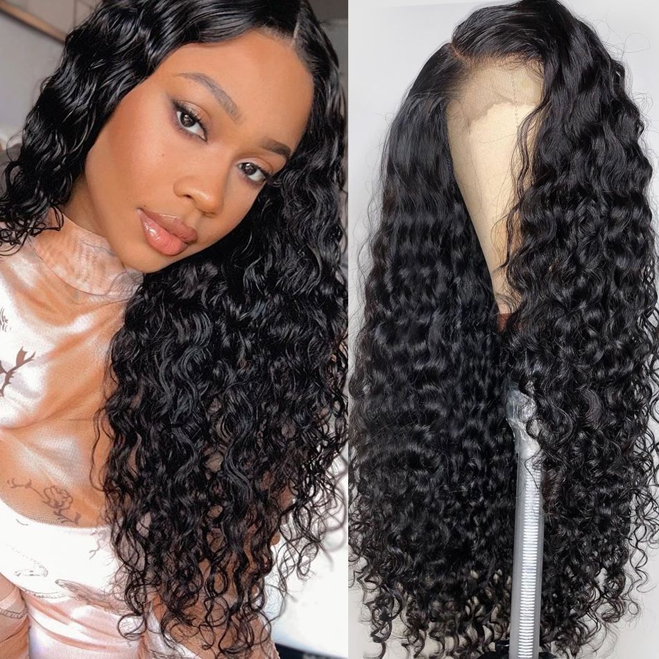 Upgradeu Hair 4x4 Lace Closure Wig Water Wave Human Hair Wig Preplucked With Natural Hairline