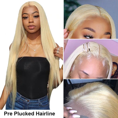 613 Blonde Hair Lace Front Wig HD Transparent 13x6 Straight virgin Human Hair Wigs