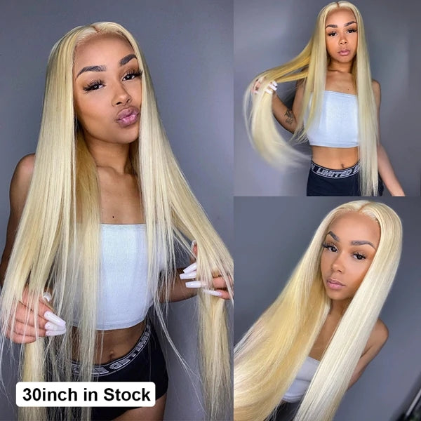 613 Blonde Hair Lace Front Wig HD Transparent 13x6 Straight virgin Human Hair Wigs