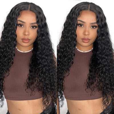 Upgradeu Hair 4x4 Lace Closure Wig Water Wave Human Hair Wig Preplucked With Natural Hairline
