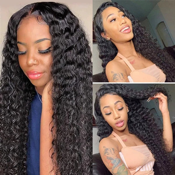 Upgradeu Hair 13x4 Lace Front Kinky Curly Human Hair Wig Preplucked With Natural Hairline