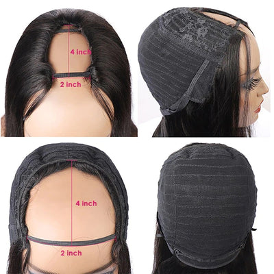 U Part Wig Brazilian Hair Glueless Straight Wig 100% Human Hair U Part Wigs