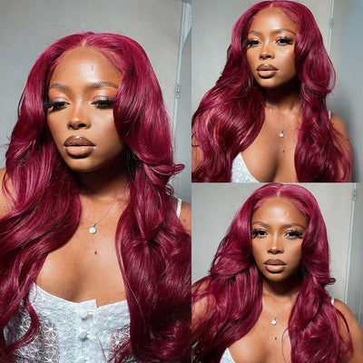 Burgundy Lace Front Wig HD Colored Lace Front Wigs 13x6 99J Body Wave virgin Human Hair Wigs