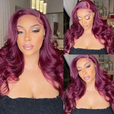Burgundy Lace Front Wig HD Colored Lace Front Wigs 13x6 99J Body Wave virgin Human Hair Wigs