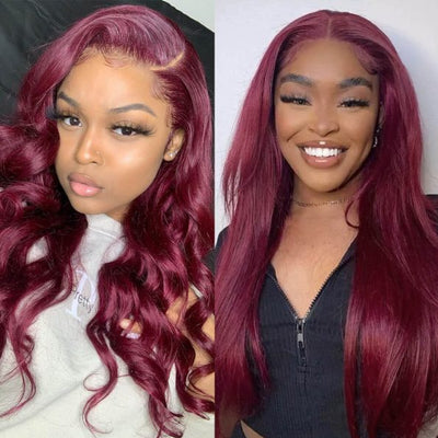 Burgundy Lace Front Wig HD Colored Lace Front Wigs 13x6 99J Body Wave virgin Human Hair Wigs