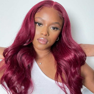 Burgundy Lace Front Wig HD Colored Lace Front Wigs 13x6 99J Body Wave virgin Human Hair Wigs