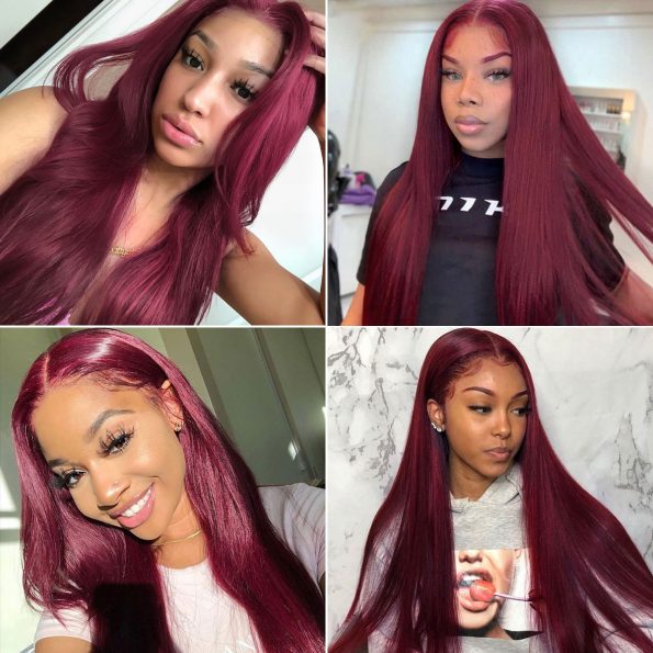 Burgundy Lace Front Wig HD Colored Lace Front Wigs 13x6 99J Body Wave virgin Human Hair Wigs