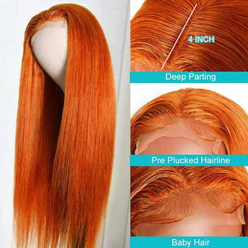 Ginger_Orange_HD_Lace_Front_Wigs_Human_Hair_Pre_Plucked_Soft_Transparent_Lace_Wig