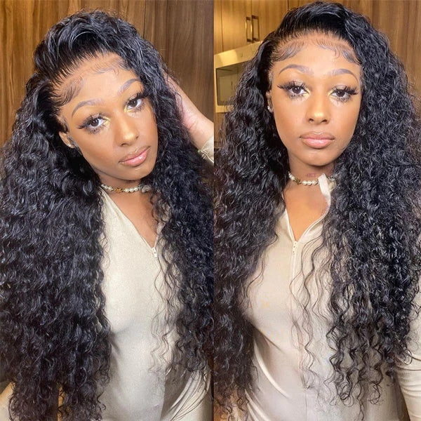 Flash Sale:13x4 Lace Frontal Water Wave Real Human Hair  Wigs