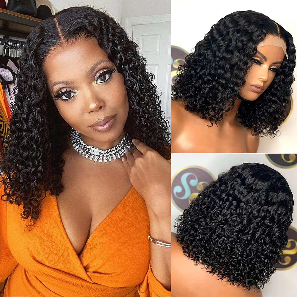 Upgradeu Short Curly Bob Wig 13x4 Lace Front Wig 100% Virgin Human Hair Wig