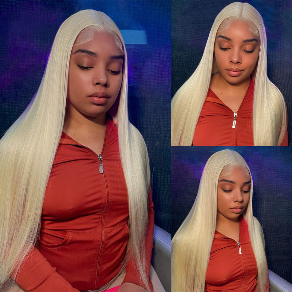 613 Blonde Hair Lace Front Wig HD Transparent 13x6 Straight virgin Human Hair Wigs