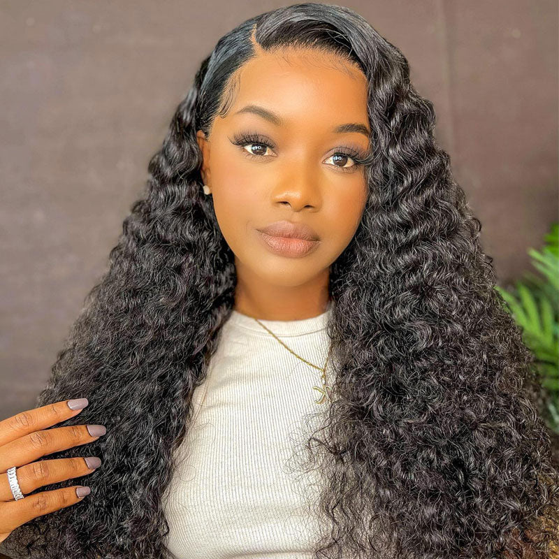 Deep Wave Lace Front Wigs Human Hair 13x4 HD Lace Frontal Wigs For Black Women Pre Plucked With Baby Hair