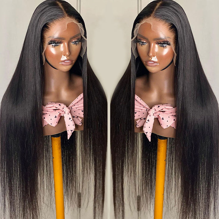 Buy 1 Get 1 Free: Buy Straight Hair 13x4 Lace Frontal Wig Get 4x4 Lace Clousre Honey Blonde Highlight Bob Wig For Free