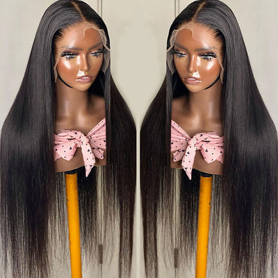 Buy 1 Get 1 Free: Buy Straight Hair 13x4 Lace Frontal Wig Get 4x4 Lace Clousre Honey Blonde Highlight Bob Wig For Free