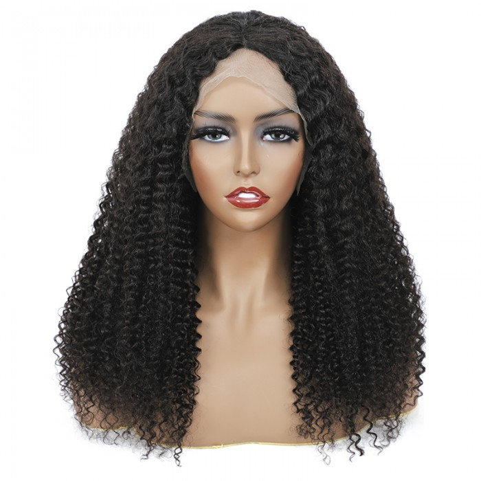 Upgradeu Hair 13x4 Lace Front Kinky Curly Human Hair Wig Preplucked With Natural Hairline