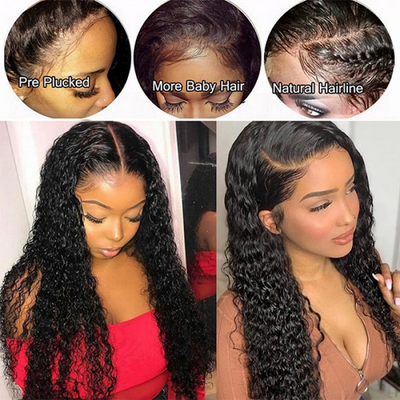 Upgradeu Hair 13x4 Lace Front Kinky Curly Human Hair Wig Preplucked With Natural Hairline