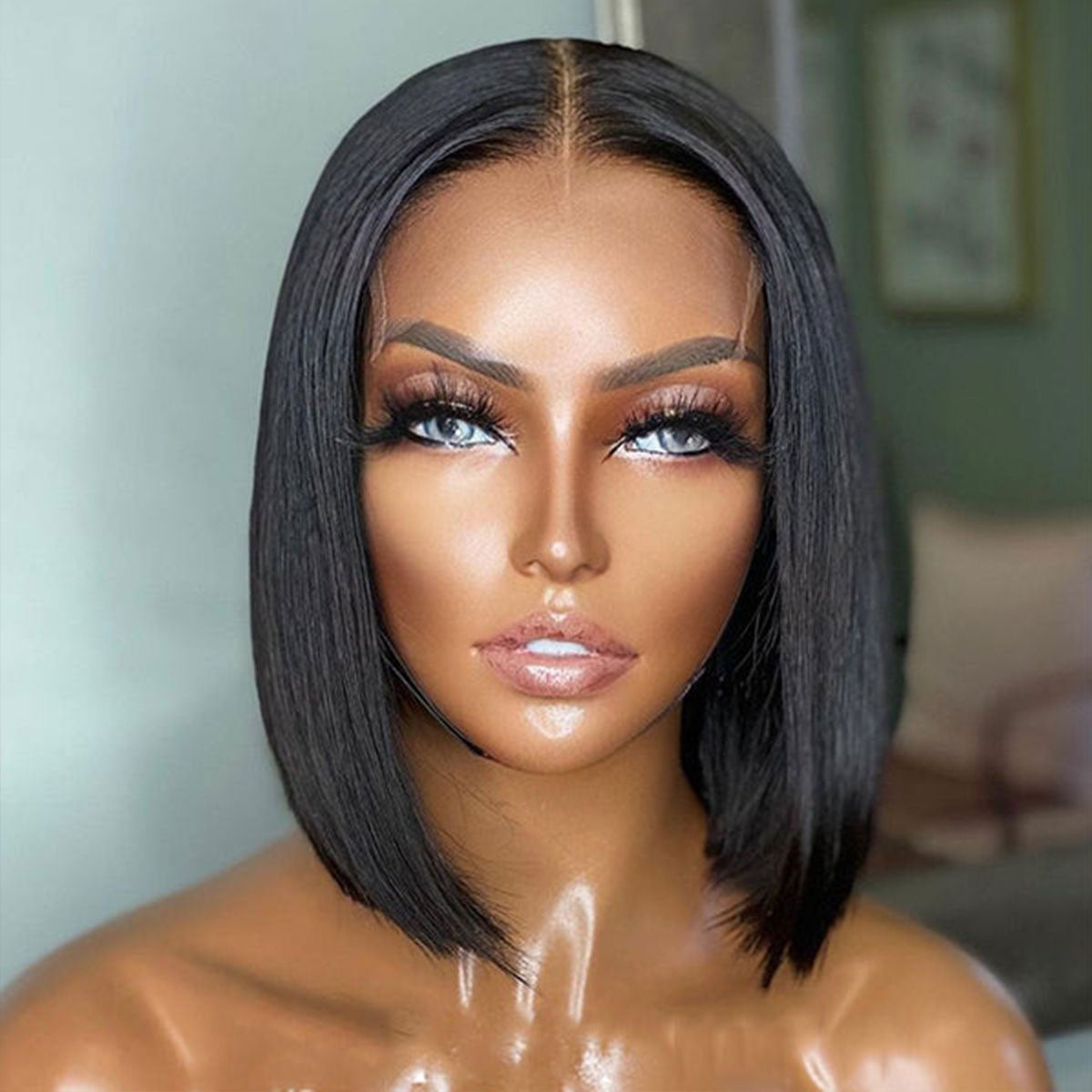 Straight Hair Short Bob Wig 4x4 Lace Closure 100% Virgin Human Hair Wigs-UpgradeuHair