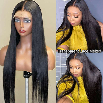 Straight Hair 5x5 Lace Closure Wigs Human Hair Glueless Lace Wigs HD Lace Closure Wigs Human Hair 180% Density