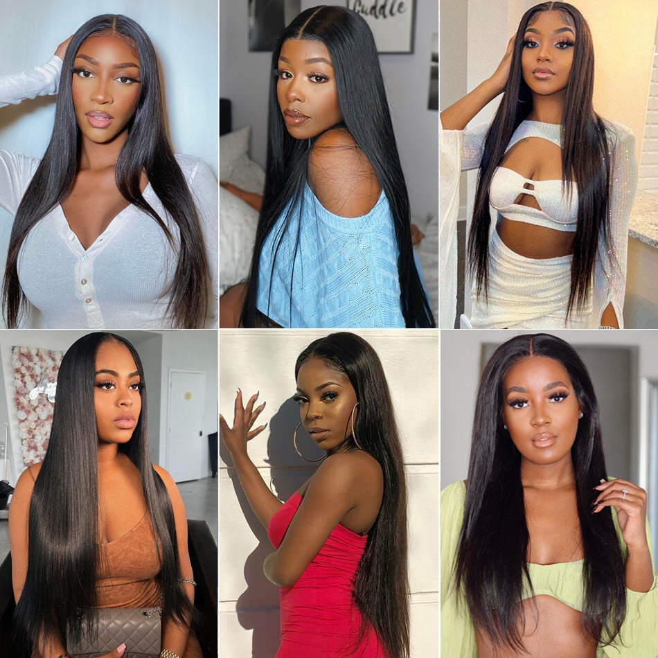 Straight Hair 5x5 Lace Closure Wigs Human Hair Glueless Lace Wigs HD Lace Closure Wigs Human Hair 180% Density