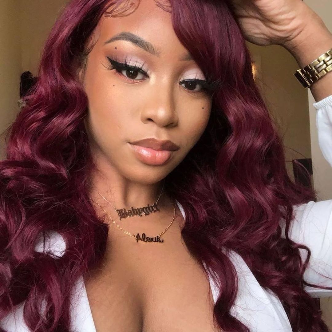 Burgundy Lace Front Wig HD Colored Lace Front Wigs 13x6 99J Body Wave virgin Human Hair Wigs