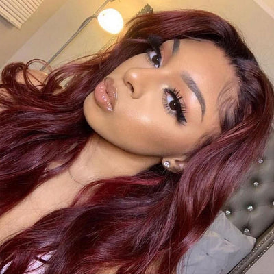 Burgundy Lace Front Wig HD Colored Lace Front Wigs 13x6 99J Body Wave virgin Human Hair Wigs